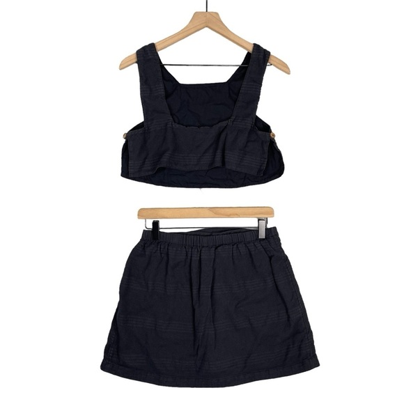 Free People Aint Nothin Like It Skort Set Small Black Crop Top Wrap Skirt - Picture 2 of 11